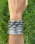 Sterling Silver Stamped Cuff, Sunshines Reeves Bracelet, Native American