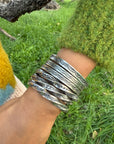 Sterling Silver Stamped Cuff, Sunshines Reeves Bracelet, Native American