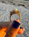 Exquisite Victorian Reproduction Opal & Diamond Cluster Ring – A Timeless Treasure