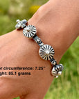 Chimney Butte Sterling Silver Ball, Beaded or Stamped Bangle Bracelet – Stackable Southwestern Jewelry - Oxidized