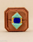 18k Lapis Lazuli Amazonite Statement Ring