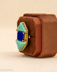 18k Lapis Lazuli Amazonite Statement Ring