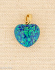 18K Gold Opal Puffy Heart Pendant