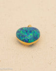 18K Gold Opal Puffy Heart Pendant