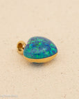 18K Gold Opal Puffy Heart Pendant