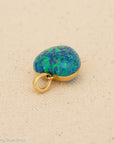 18K Gold Opal Puffy Heart Pendant