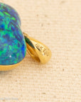 18K Gold Opal Puffy Heart Pendant