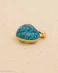 18K Gold Opal Puffy Heart Pendant
