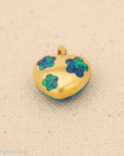 18K Gold Opal Puffy Heart Pendant