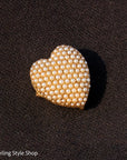 14K Antique Victorian Seed Pearls Heart Locket Brooch Pendant