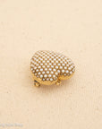 14K Antique Victorian Seed Pearls Heart Locket Brooch Pendant