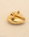 14K Antique Victorian Seed Pearls Heart Locket Brooch Pendant