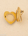 14K Antique Victorian Seed Pearls Heart Locket Brooch Pendant