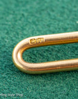 Antique Solid 18K Gold Trombone Link Chain with T-Bar and Dog Clip, Full Hallmarks