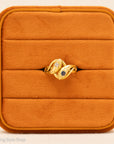 Antique French 18K Gold Double-Headed Snake Ring