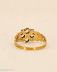 18K Gold Antique Georgian or Early Victorian Chrysoberyl, Emerald & Ruby Ring