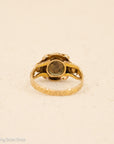 Antique 15K Gold Sapphire & Pearl Cluster Ring