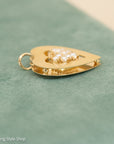 Vintage 14K Gold Heart Pendant with Seed Pearls