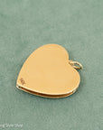 Vintage 14K Gold Heart Pendant with Seed Pearls