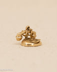 Vintage 14k Gold Rotating Dial Telephone Charm – "I LOVE YOU" Spinner