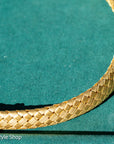 Vintage 18K Italian Gold Braided Collar Necklace – Wide, Hallmarked, 64.48g