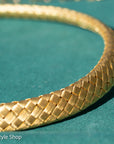 Vintage 18K Italian Gold Braided Collar Necklace – Wide, Hallmarked, 64.48g