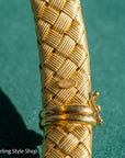 Vintage 18K Italian Gold Braided Collar Necklace – Wide, Hallmarked, 64.48g