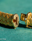 Vintage 18K Italian Gold Braided Collar Necklace – Wide, Hallmarked, 64.48g