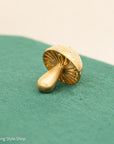 14K Gold and Diamond Studded Mushroom Pendant