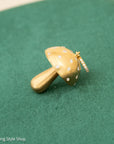 14K Gold and Diamond Studded Mushroom Pendant