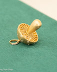 14K Gold and Diamond Studded Mushroom Pendant