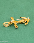18K Gold Anchor Pendant with Sapphires & Diamonds