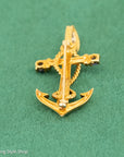 18K Gold Anchor Pendant with Sapphires & Diamonds