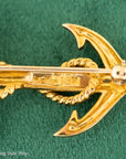 18K Gold Anchor Pendant with Sapphires & Diamonds