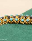 18K Italian Gold Bracelet with Sapphire and Turquoise