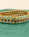 18K Italian Gold Bracelet with Sapphire and Turquoise