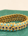 18K Italian Gold Bracelet with Sapphire and Turquoise