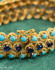 18K Italian Gold Bracelet with Sapphire and Turquoise