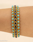18K Italian Gold Bracelet with Sapphire and Turquoise