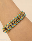 18K Italian Gold Bracelet with Sapphire and Turquoise
