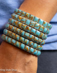 Small Wrist Turquoise Cuff Bracelet by Federico Jimenez | Sterling Silver | Vintage Style | 5.75 inches