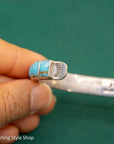 Small Wrist Turquoise Cuff Bracelet by Federico Jimenez | Sterling Silver | Vintage Style | 5.75 inches