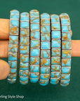 Small Wrist Turquoise Cuff Bracelet by Federico Jimenez | Sterling Silver | Vintage Style | 5.75 inches