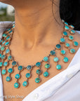 Federico Jimenez Turquoise Statement Necklace in Sterling Silver