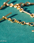 18K Gold Chain Extender with T-Bar & Dog Clip – 6.4g, Stamped Links, 2” Extension