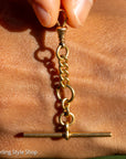 18K Gold Chain Extender with T-Bar & Dog Clip – 6.4g, Stamped Links, 2” Extension