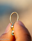 14K Gold Heart Charm – Lapis Lazuli & Turquoise Clover Pendant