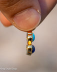 14K Gold Heart Charm – Lapis Lazuli & Turquoise Clover Pendant