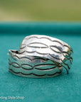Sterling Silver Shiny Half Hoop Earrings – Chimney Butte Studio by Juan Guerrero – Navajo Screw Back Hoops