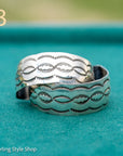 Sterling Silver Shiny Half Hoop Earrings – Chimney Butte Studio by Juan Guerrero – Navajo Screw Back Hoops